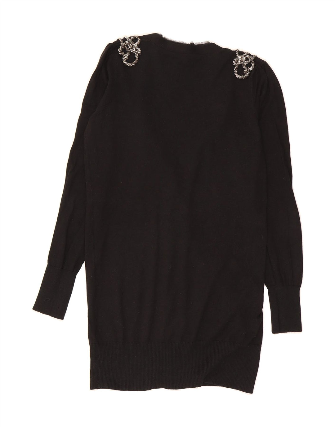 OASIS Womens Longline Cardigan Sweater UK 12 Medium Black Cotton Vintage Oasis and Second-Hand Oasis from Messina Hembry 