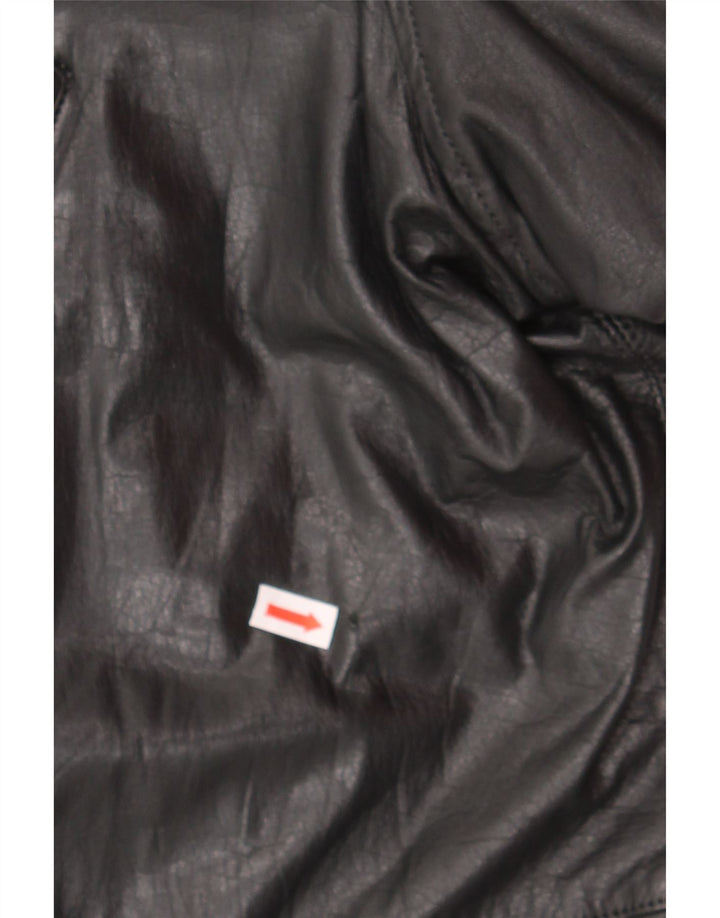 VINTAGE Mens Leather Jacket IT 54 2XL Black Leather Vintage Vintage and Second-Hand Vintage from Messina Hembry 