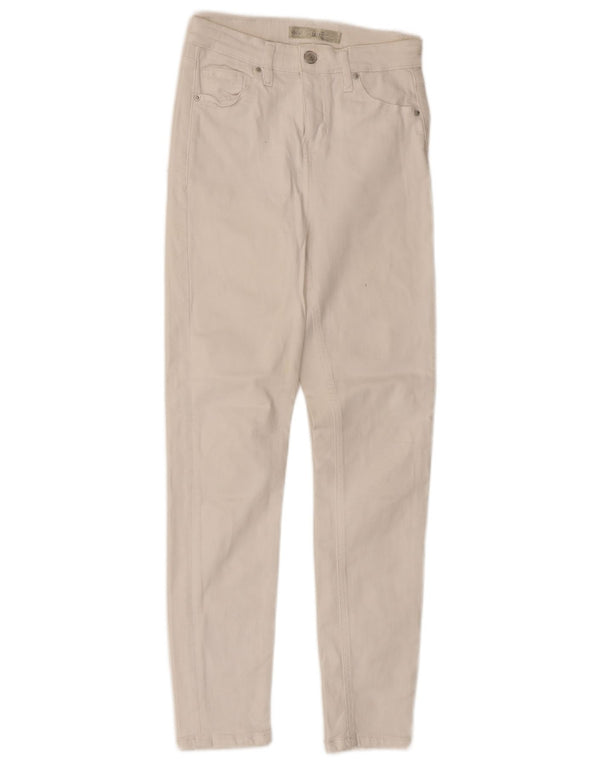 Topshop Womens Jamie Skinny Casual Trousers W26 L26 White Cotton