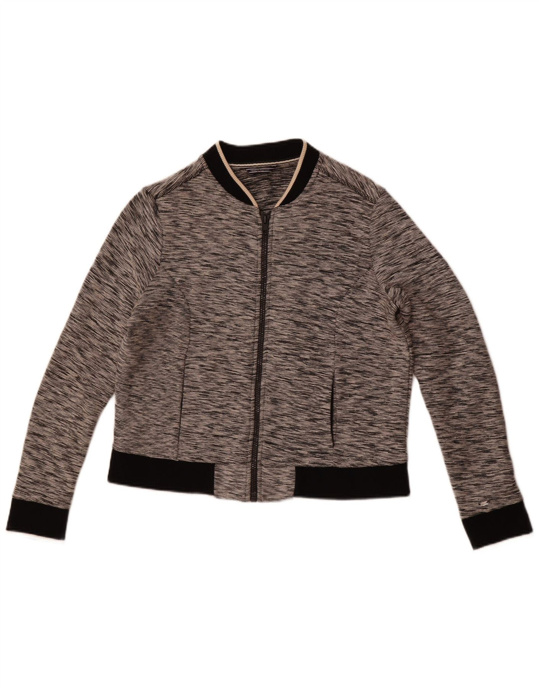Tommy Hilfiger Dame træningsdragt Topjakke UK 12 Medium Grey Flecked Bomuld