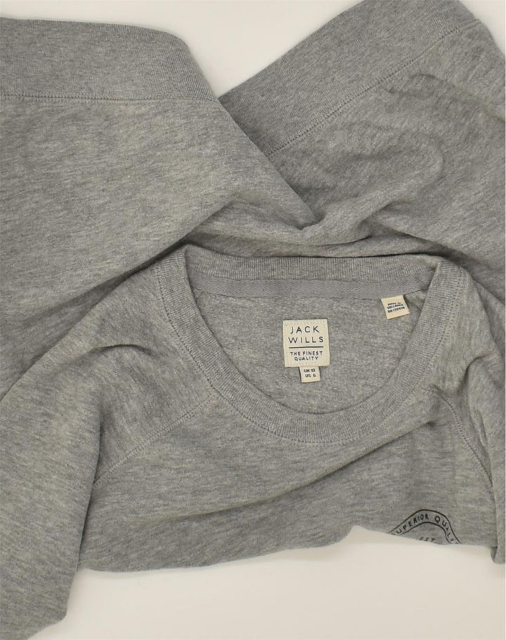 JACK WILLS Womens Sweatshirt Jumper UK 10 Small Grey Cotton | Vintage Jack Wills | Thrift | Second-Hand Jack Wills | Used Clothing | Messina Hembry 