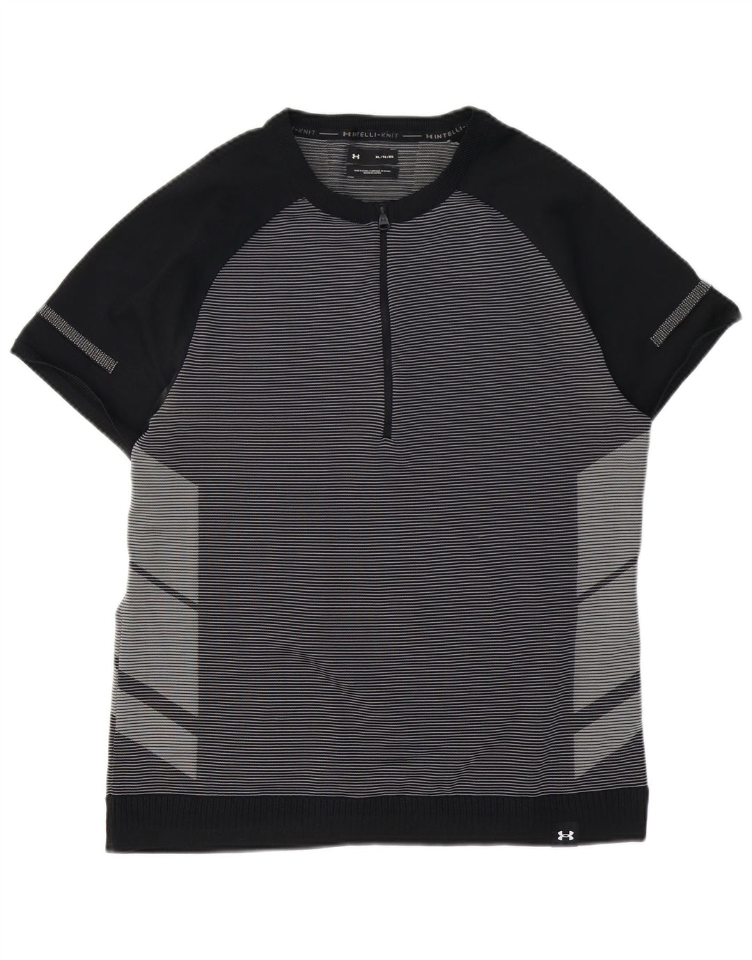 UNDER ARMOUR Herre T-Shirt Top XL Sort nålestribet polyester