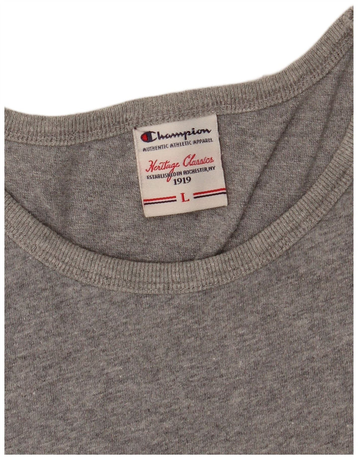 CHAMPION Womens Heritage Classics Grafisk T-Shirt Top UK 14 Large Grey