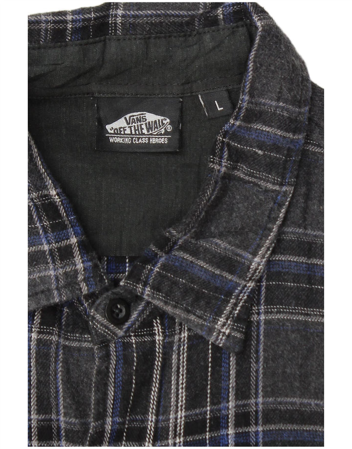 Vans Herre Flanelskjorte Stor grå ternet bomuld