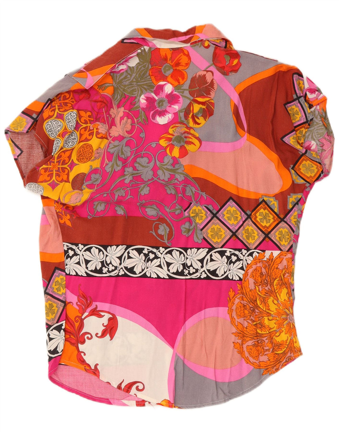 ALBA FORNARI Oversized skjorte til kvinder UK 10 Lille flerfarvet patchwork