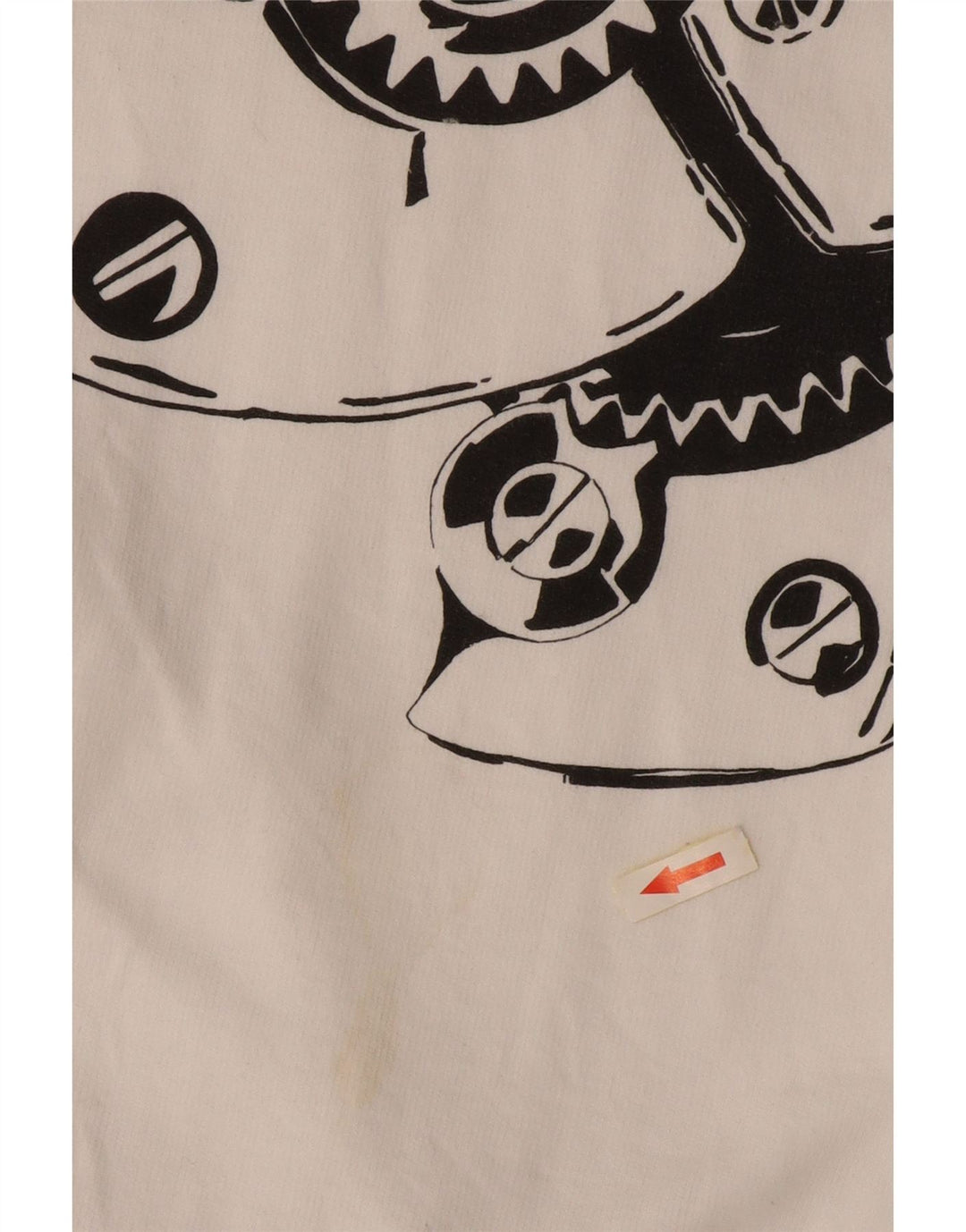 VINTAGE grafisk sweatshirt med lynlås til mænd 2XL hvid bomuld