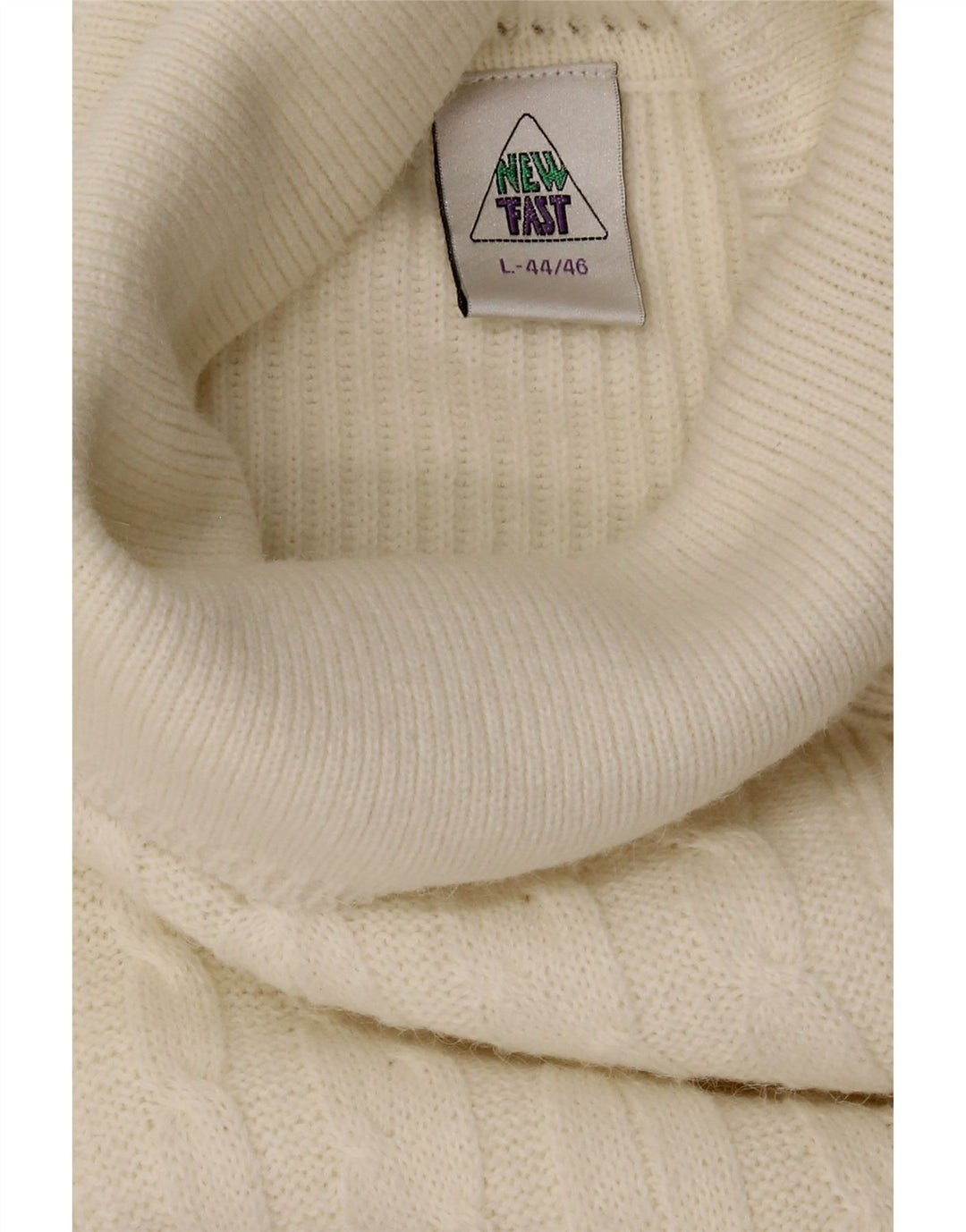 NEW FAST Womens Oversized Roll Neck Jumper Sweater UK 16 Large White Vintage New Fast and Second-Hand New Fast from Messina Hembry 