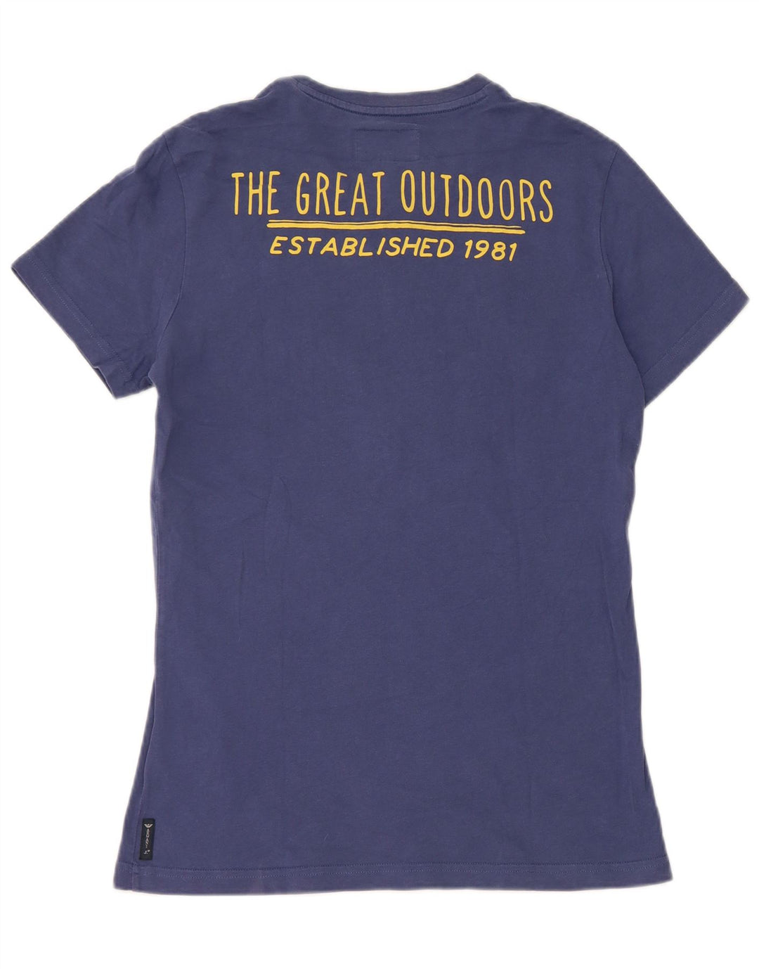 Armani Herre grafisk T-shirt Top Medium Blue Bomuld