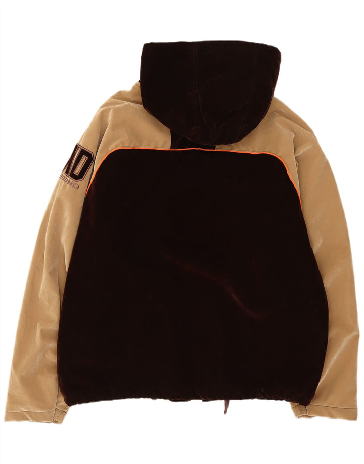 Foxhound Herre Hooded Bomber Jacket UK 40 Large Brown Colourblock Polyester