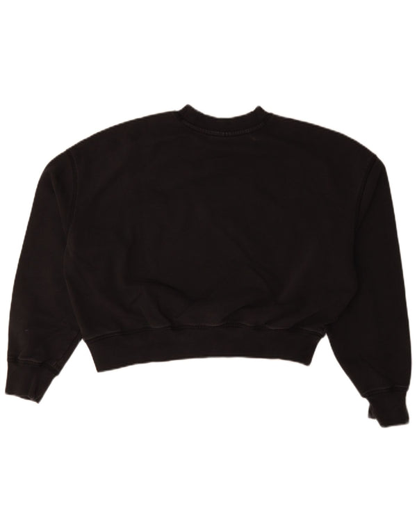 Dickies Dame Oversized Crop Graphic Sweatshirt Jumper UK 14 Medium Black