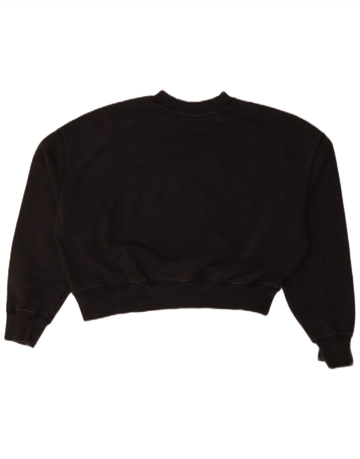 Dickies Dame Oversized Crop Graphic Sweatshirt Jumper UK 14 Medium Black