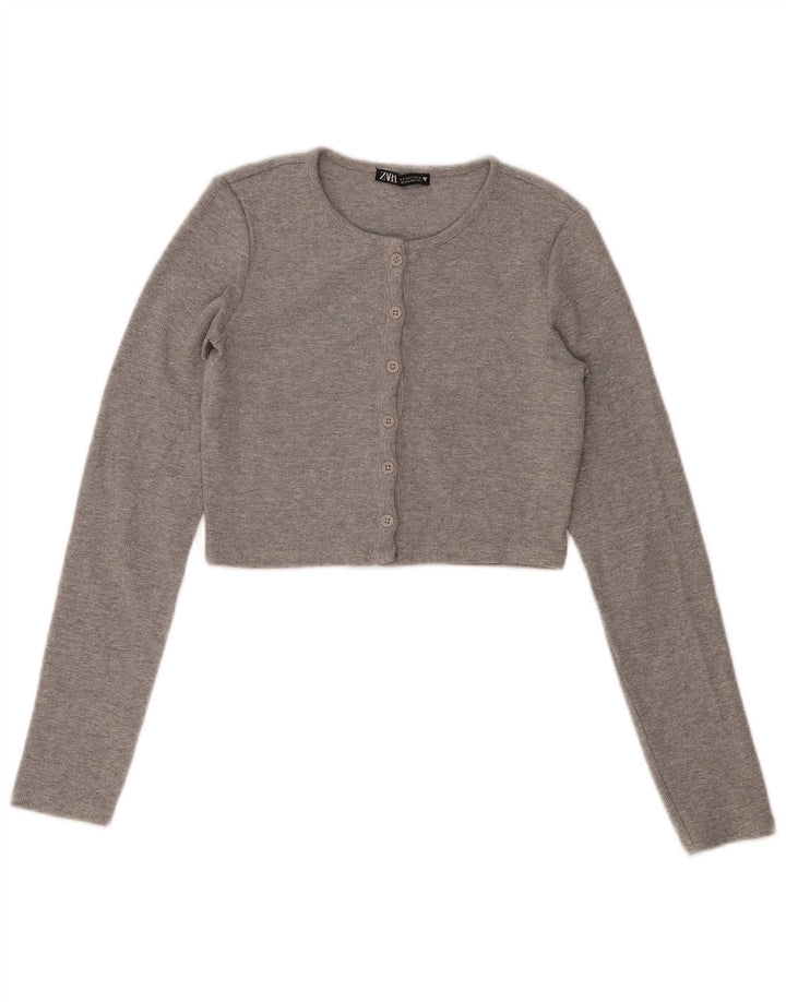 Zara Womens Crop Top UK 8 Small Grå