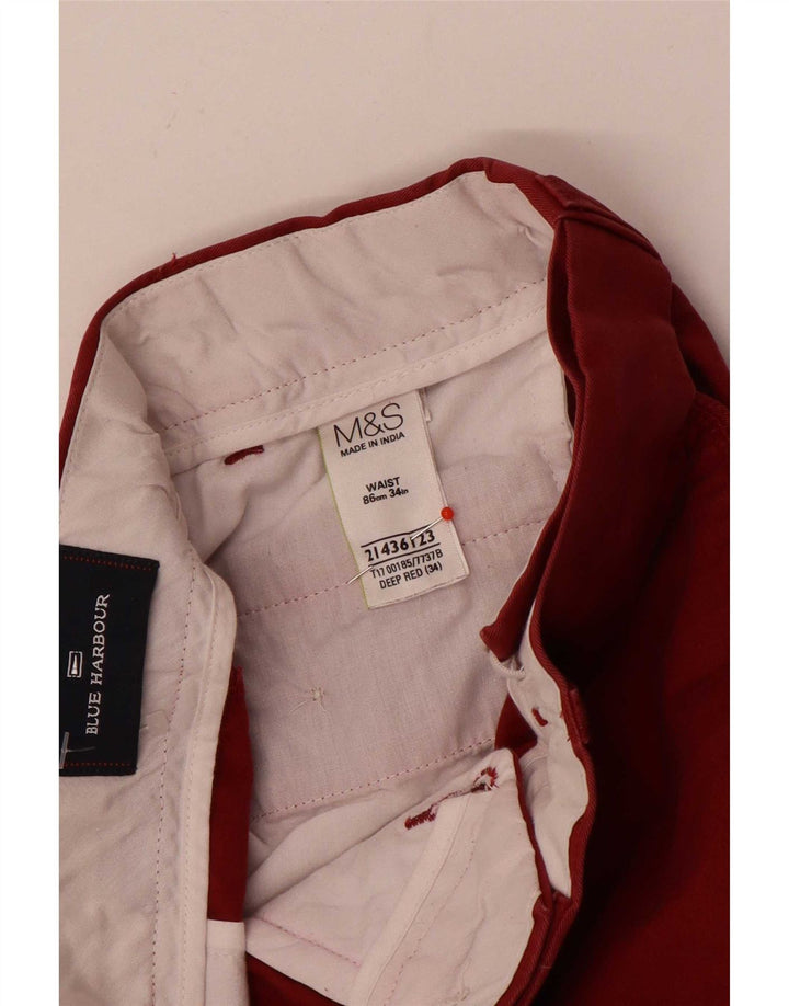 Blue Harbor Herre Chino Shorts Large W34 Rød Bomuld