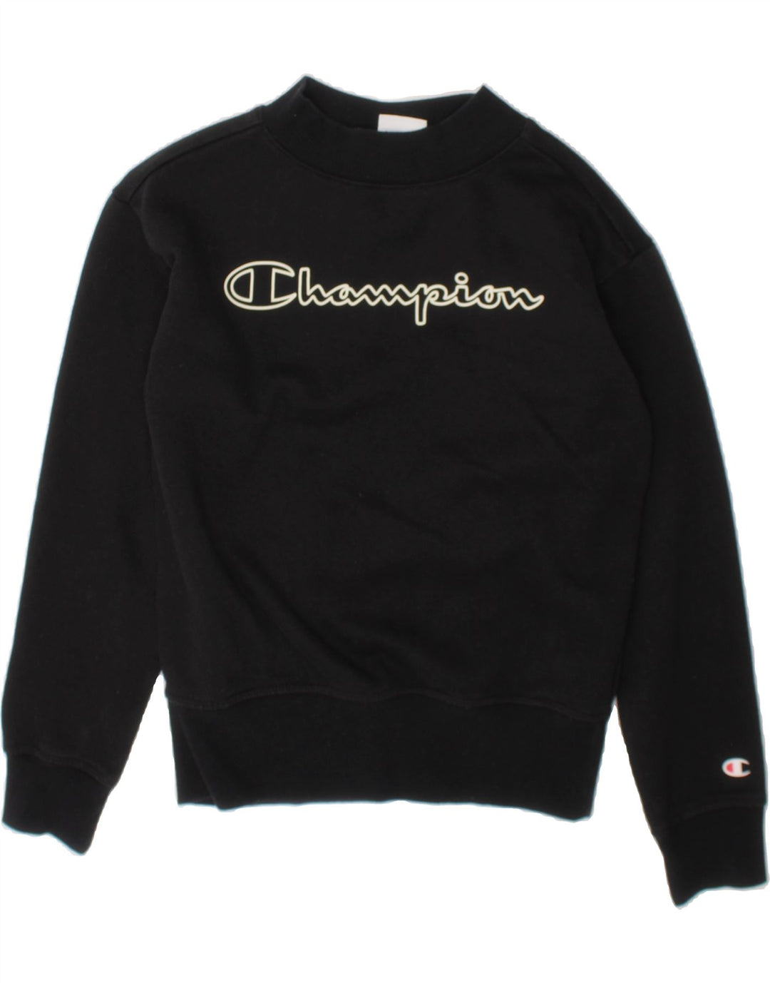 CHAMPION Boys Graphic Sweatshirt Jumper 9-10 Years Medium  Black Cotton Vintage Champion and Second-Hand Champion from Messina Hembry 