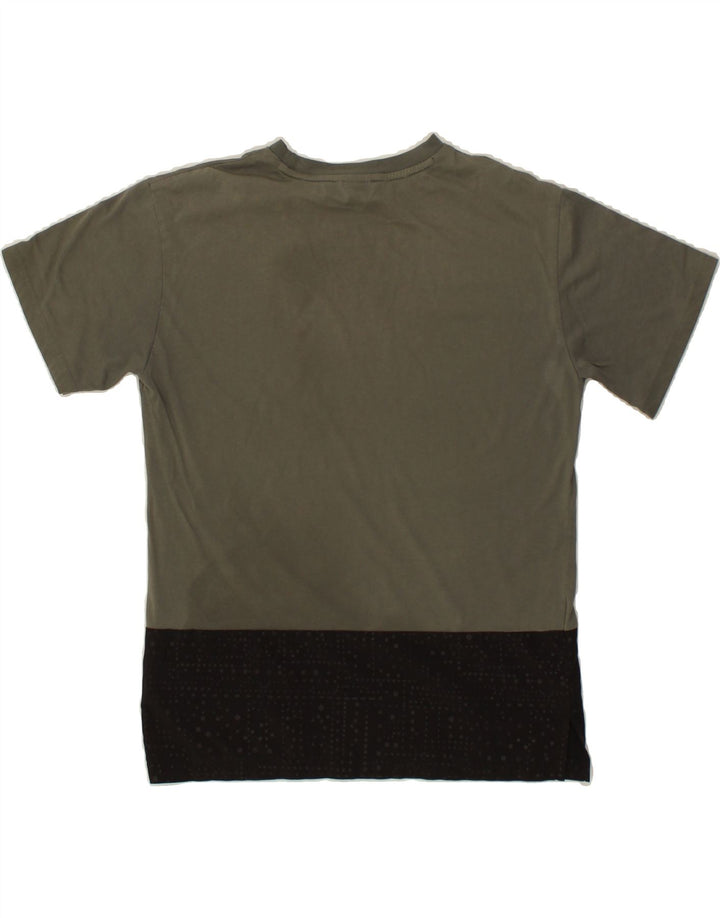 PUMA Boys T-Shirt Top 13-14 Years Grey Colourblock Cotton | Vintage Puma | Thrift | Second-Hand Puma | Used Clothing | Messina Hembry 