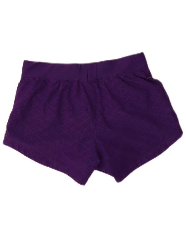 Nike Dame Dri Fit sportsshorts UK 10 Små lilla geometrisk polyester