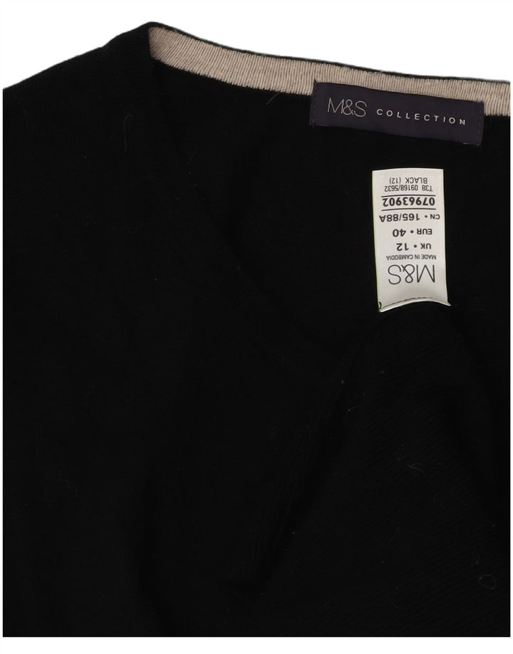 Marks & Spencer Dame Cardigan Sweater UK 12 Medium Black Viscose