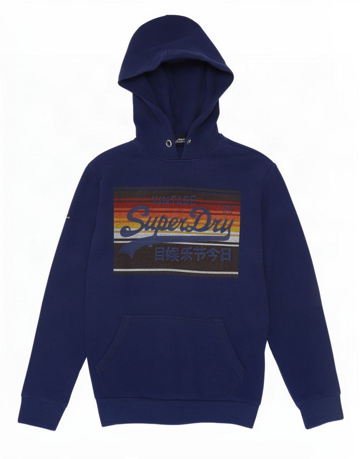 Superdry Grafisk hættetrøje til mænd mellem marineblå bomuld