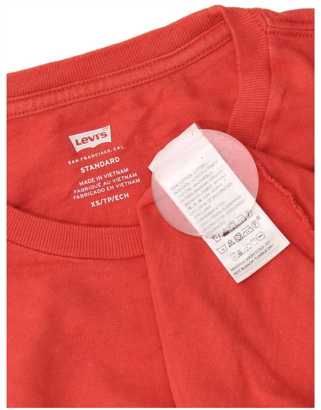 Levi's Herre Standard T-Shirt Top XS Rød Bomuld