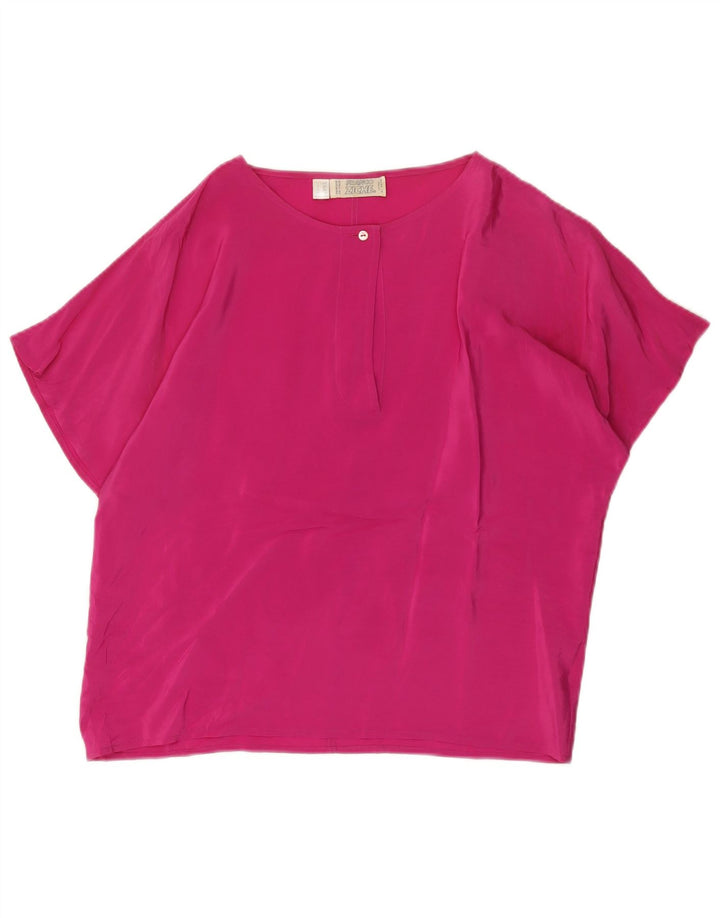Franco Ziche Dame Oversized bluse Top UK 8 Small Pink Acetate