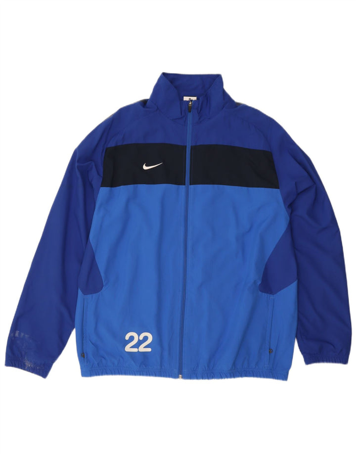 Nike Grafisk træningsdragt til mænd Topjakke XL Blå Colourblock Polyester