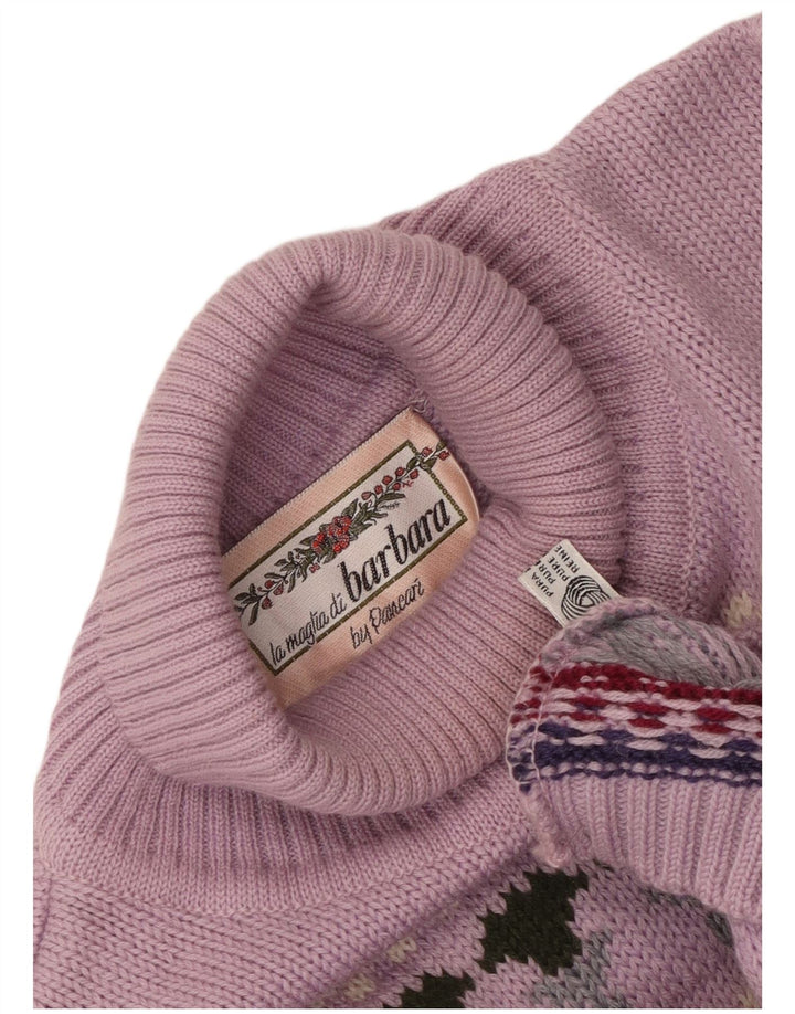 Barbara Dame Rullehals Jumper Sweater UK 14 Medium Purple Fair Isle