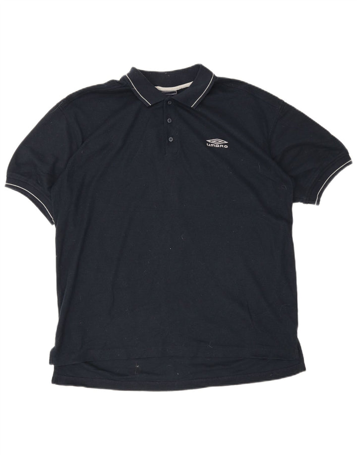Umbro Herre Polo Shirt Large Navy Blue Polyester