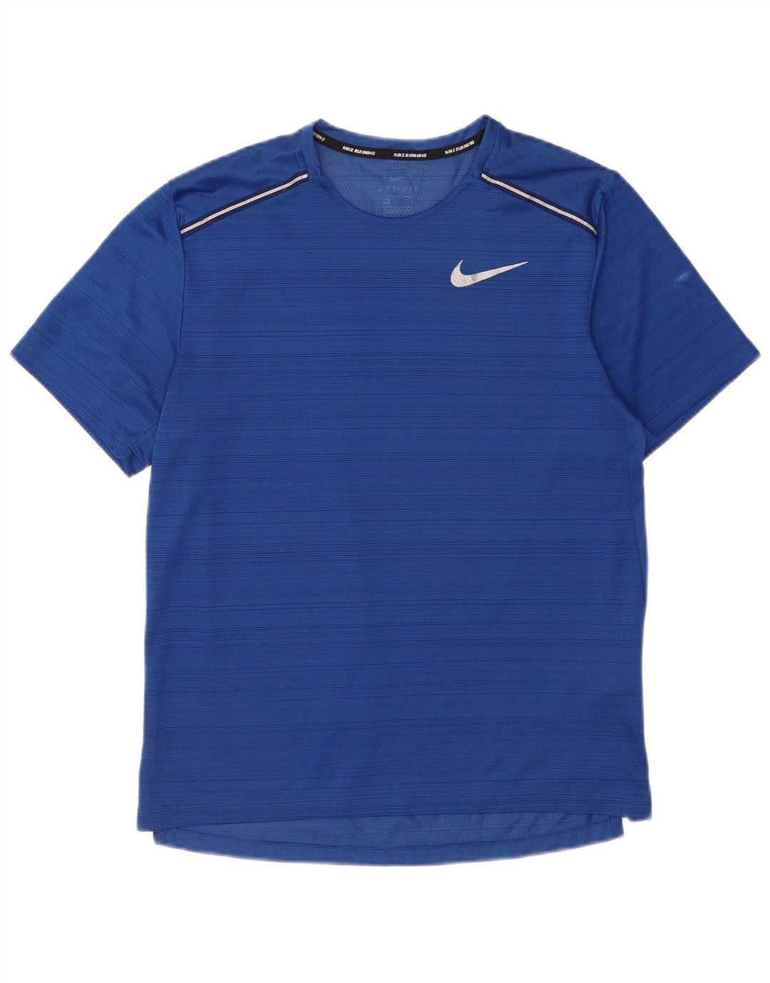 Nike herre Dri Fit T-shirt top mellemblå stribet polyester