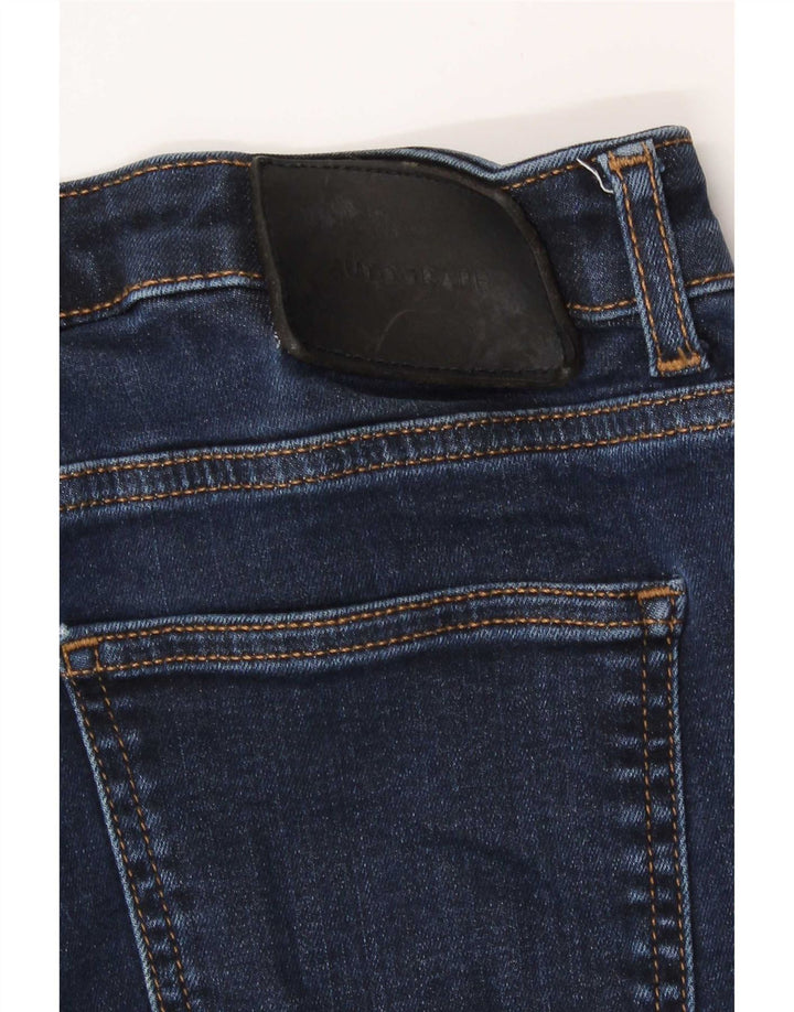 Marks & Spencer Dame Straight Jeans UK 12 Medium W30 L27 Marineblå Bomuld