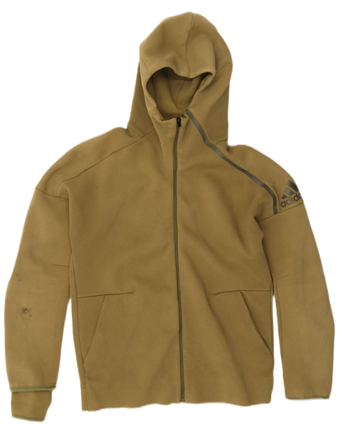 Adidas Herre grafisk hættetrøje med lynlås Stor Khaki