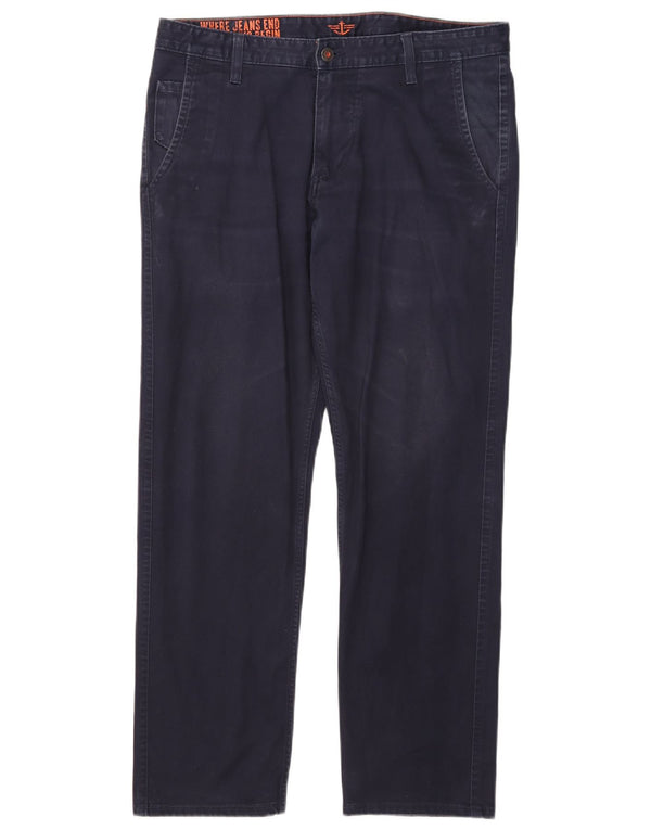 Dockers Straight Chino-bukser til mænd W34 L28 Marineblå bomuld