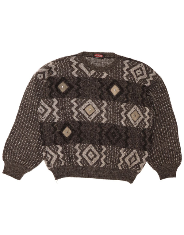 RANGER sweater med rund hals til kvinder IT 52 2XL grå argyle/diamantuld