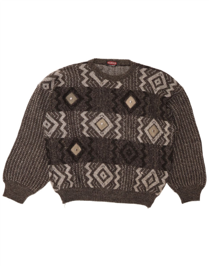 RANGER sweater med rund hals til kvinder IT 52 2XL grå argyle/diamantuld