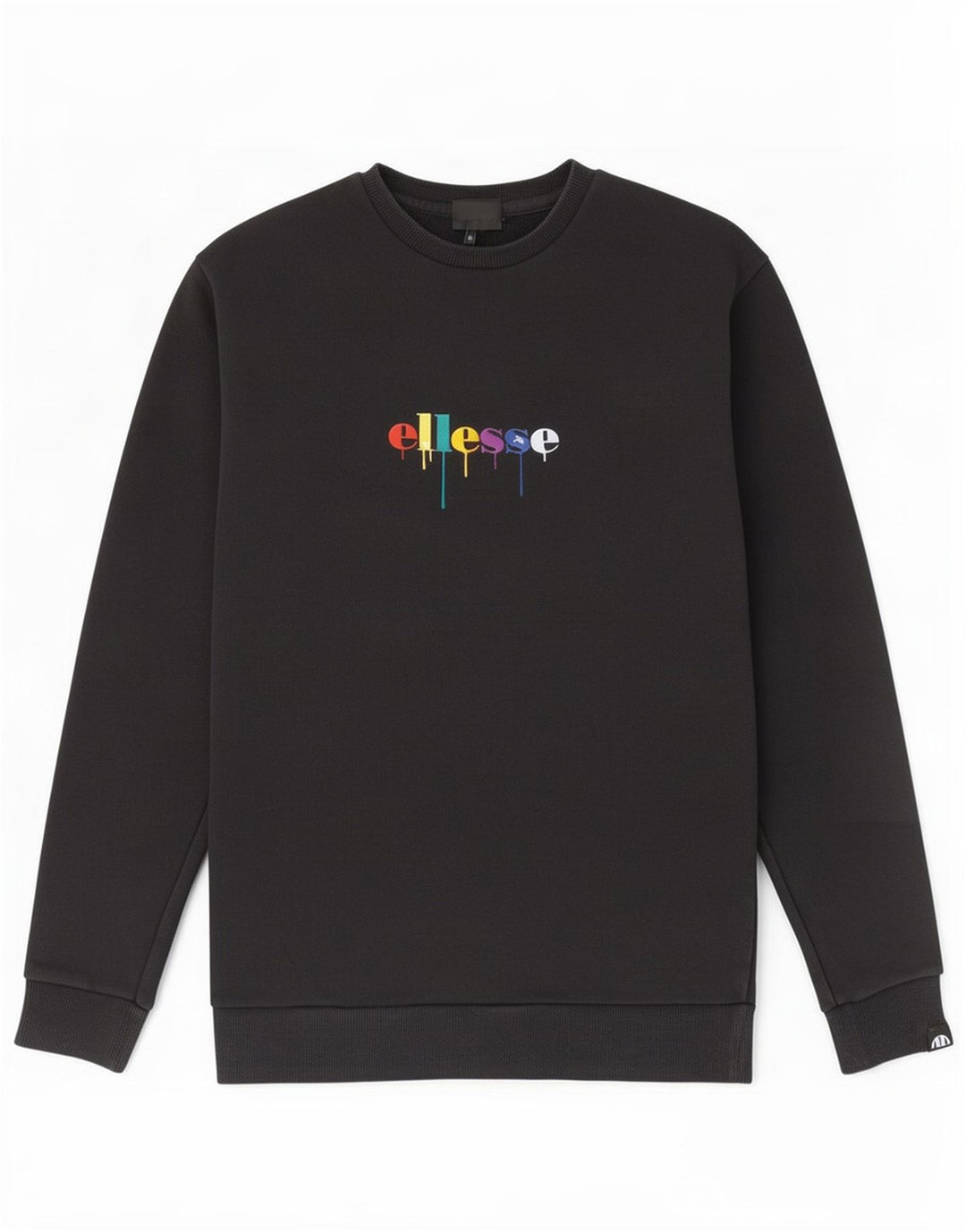 Ellesse Herre Grafisk Sweatshirt Jumper Medium Sort Bomuld