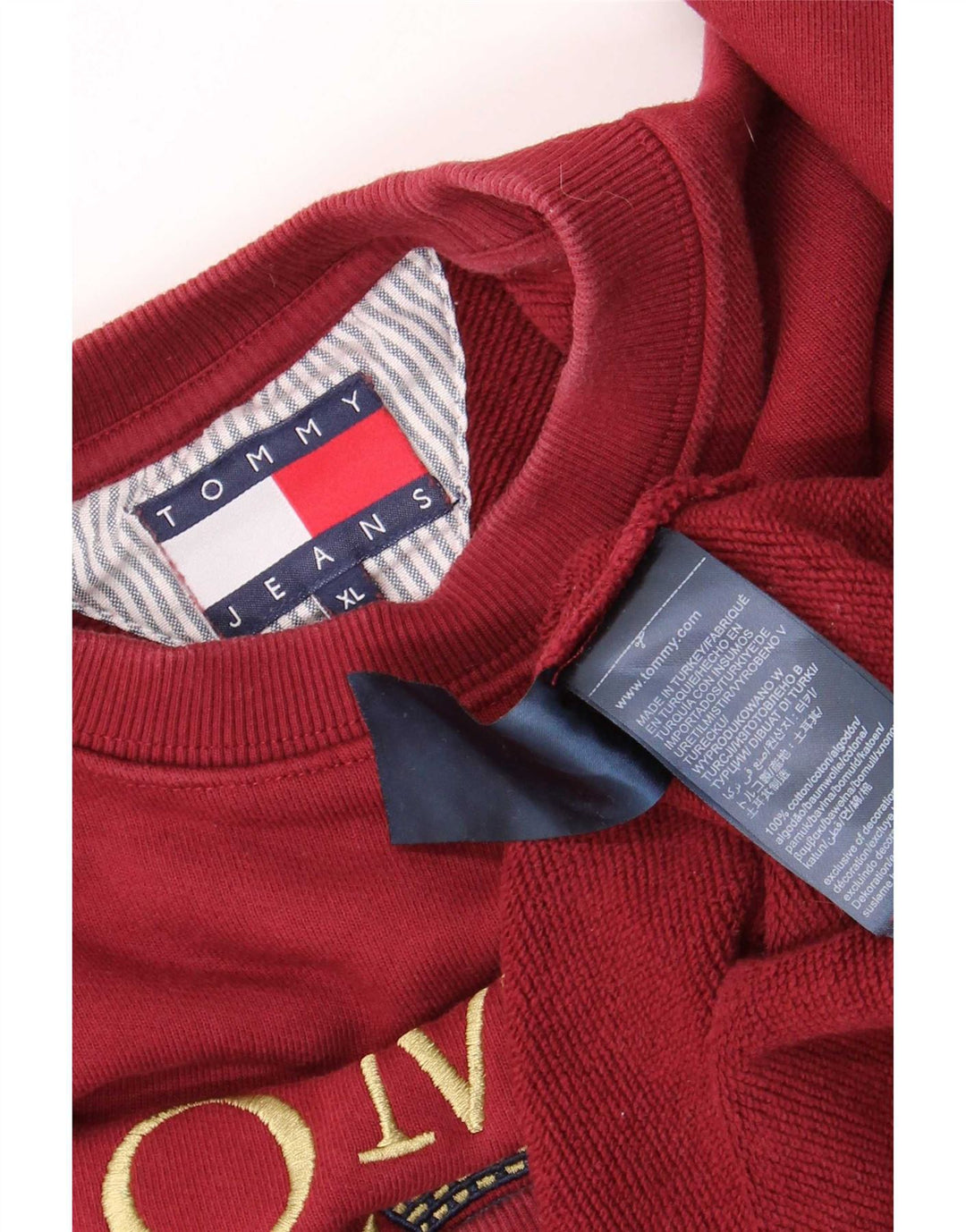 Tommy Hilfiger Herre grafisk sweatshirt Jumper XL rødbrun bomuld
