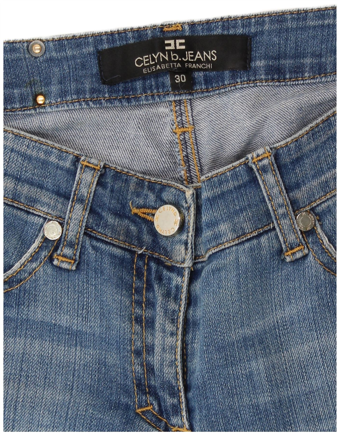 ELISABETTA FRANCHI Dame Celyn B Slim Jeans W30 L32 Blå Klassisk