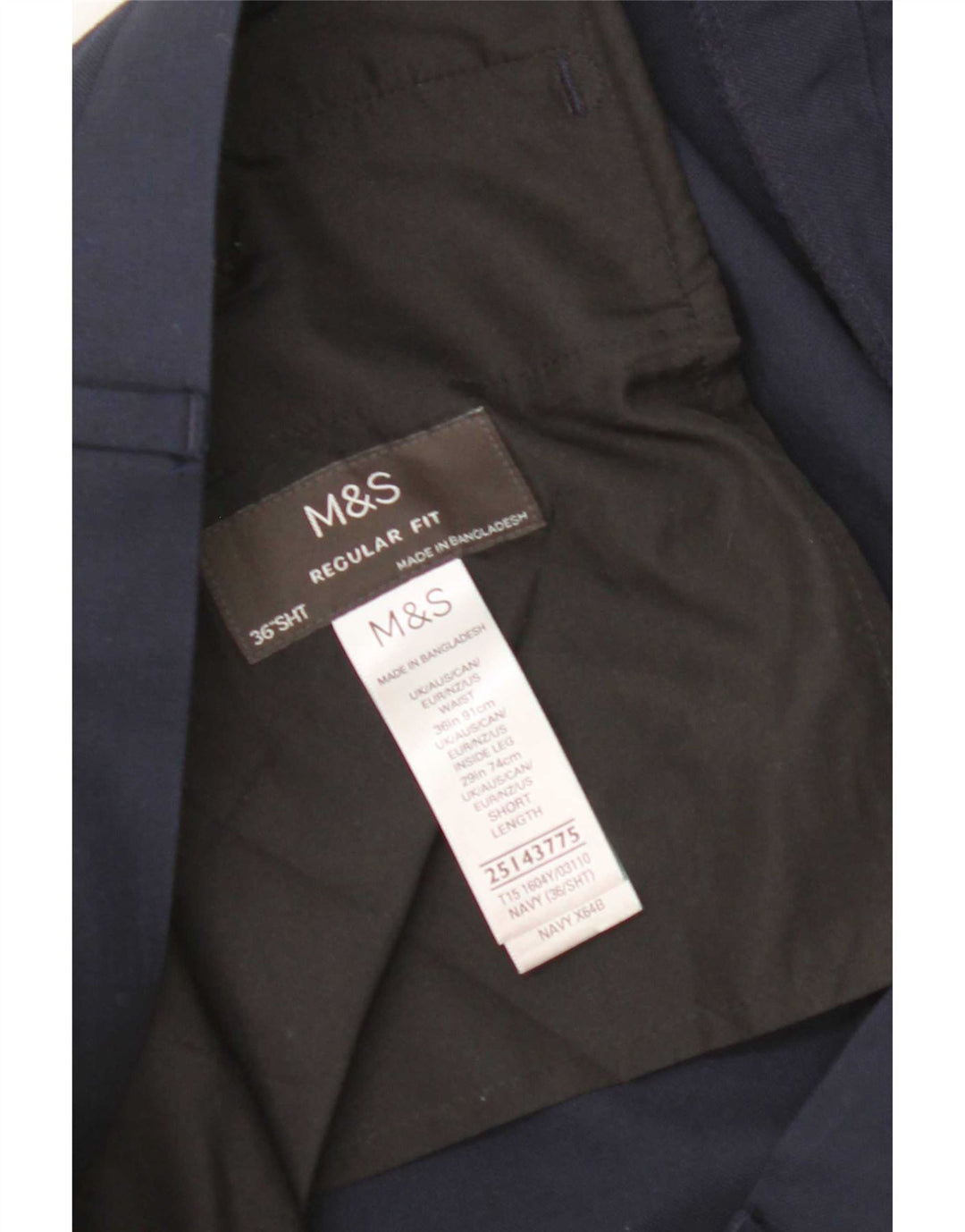 Marks & Spencer Damebukser med normal pasform W36 L29 Marineblå
