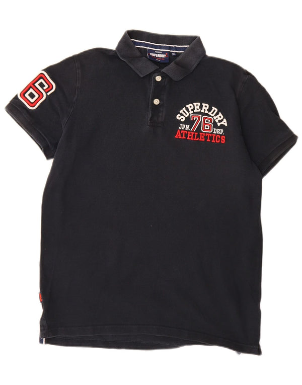 Superdry Herre grafisk rugby poloshirt Stor marineblå bomuld