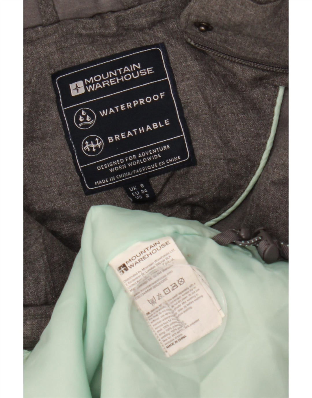 Mountain Warehouse Dame Oversized Windbreaker Jacket UK 6 XS Grå