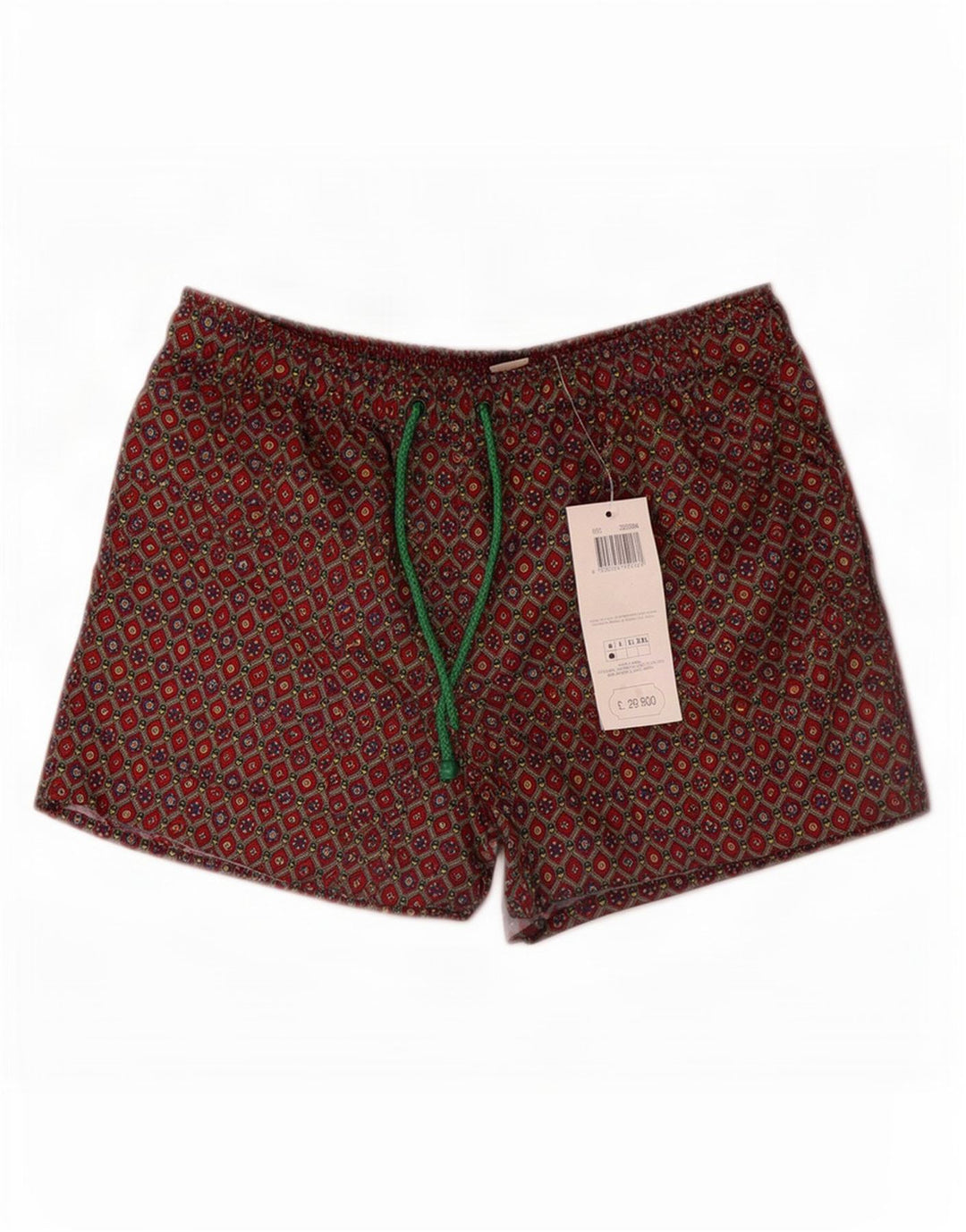 Vintage badeshorts til mænd mellem brun geometrisk polyester