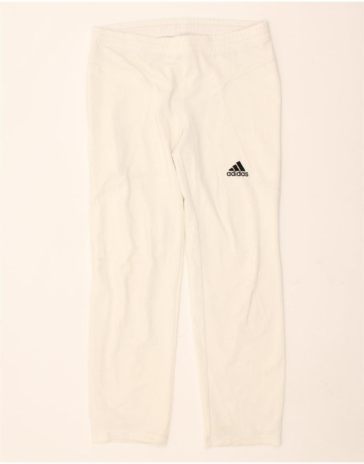ADIDAS Mens Tracksuit Trousers UK 10 Small  White Polyester Vintage Adidas and Second-Hand Adidas from Messina Hembry 