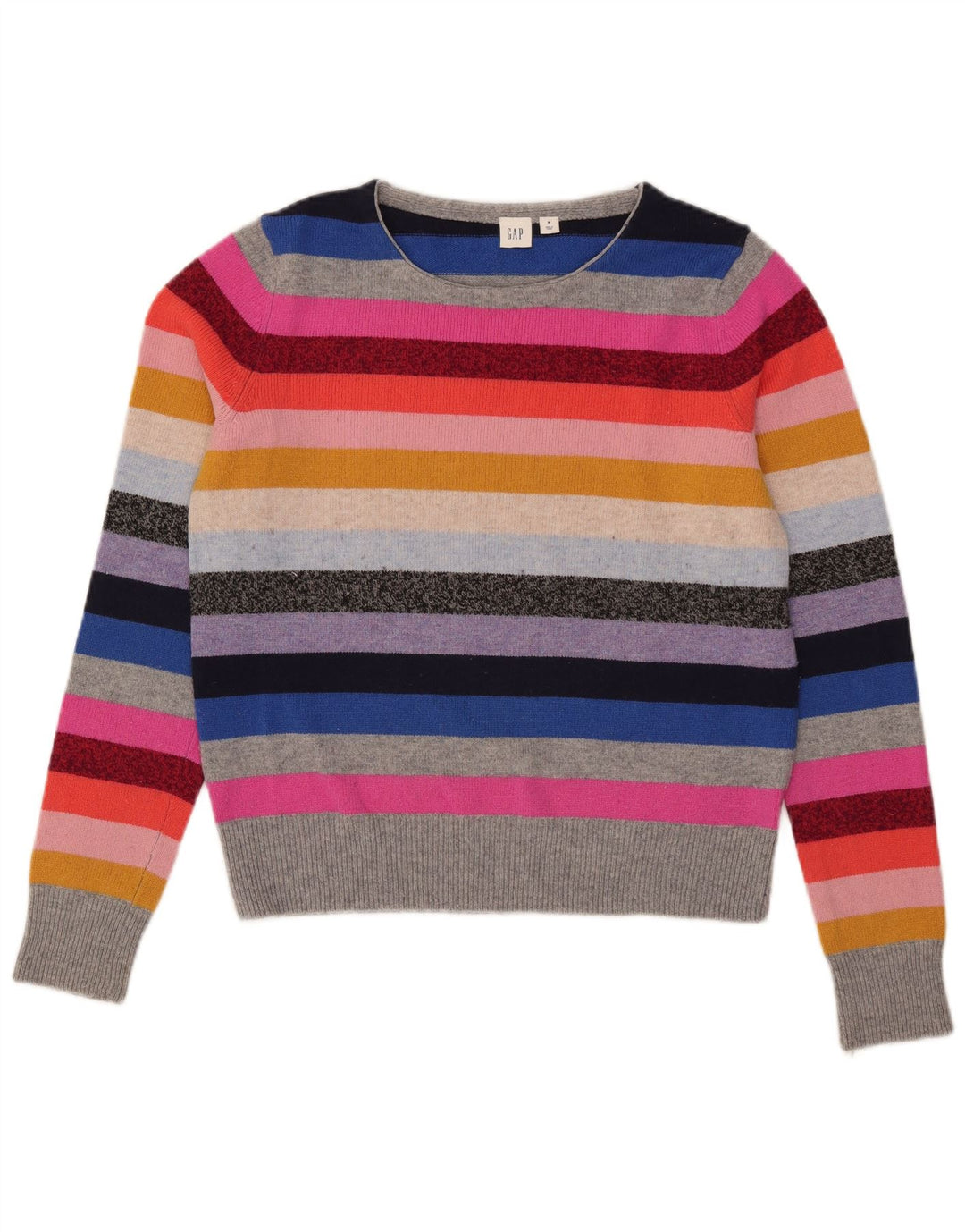 Gap Womens Boat Neck Jumper Sweater UK 14 Medium Flerfarvet Stribet