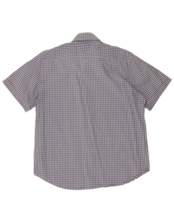 Marina Yachting Herre kortærmet skjorte størrelse 42 Large Blue Gingham Cotton