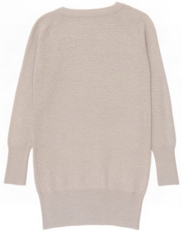 Zara Womens Longline Cardigan Sweater UK 10 Small Grey Cotton