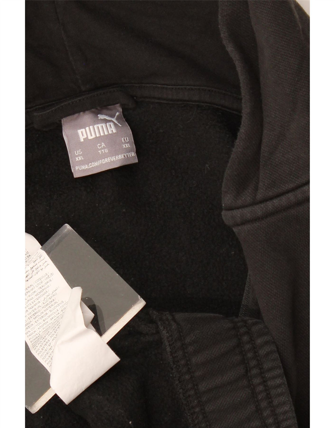 PUMA Hættetrøje med lynlås til mænd 2XL Sort Colourblock Bomuld