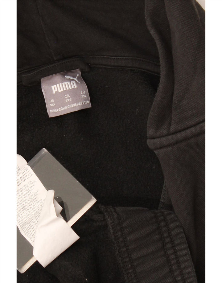 PUMA Hættetrøje med lynlås til mænd 2XL Sort Colourblock Bomuld