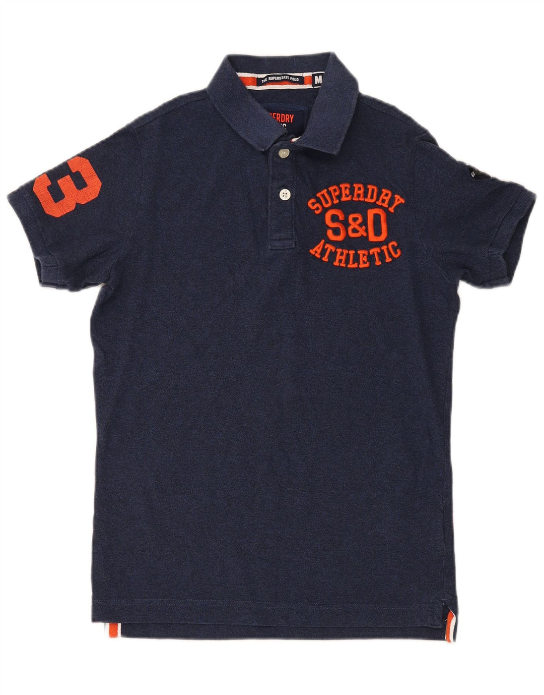 Superdry grafisk poloshirt til mænd, medium marineblå bomuld