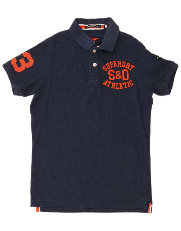 Superdry grafisk poloshirt til mænd, medium marineblå bomuld
