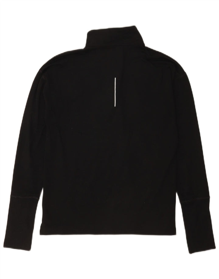 Nike Herre Dri Fit Zip Neck Top Langærmet XS Sort