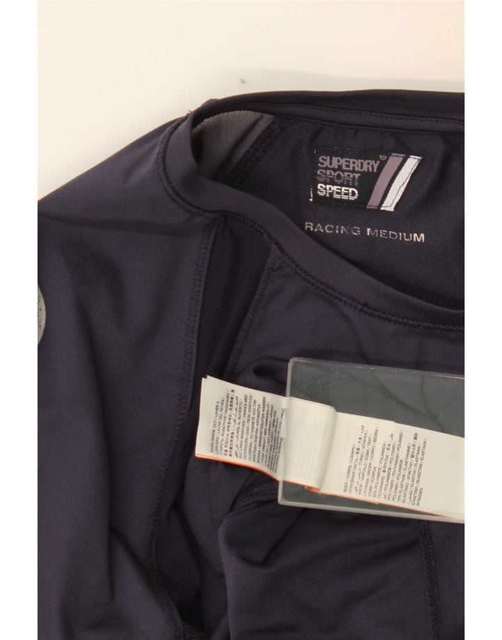 Superdry Grafisk Top Langærmet UK 12 Medium Navy Blue Colourblock